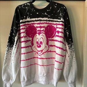 Vintage 1980s black and pink Mickey Mouse sweatshirt